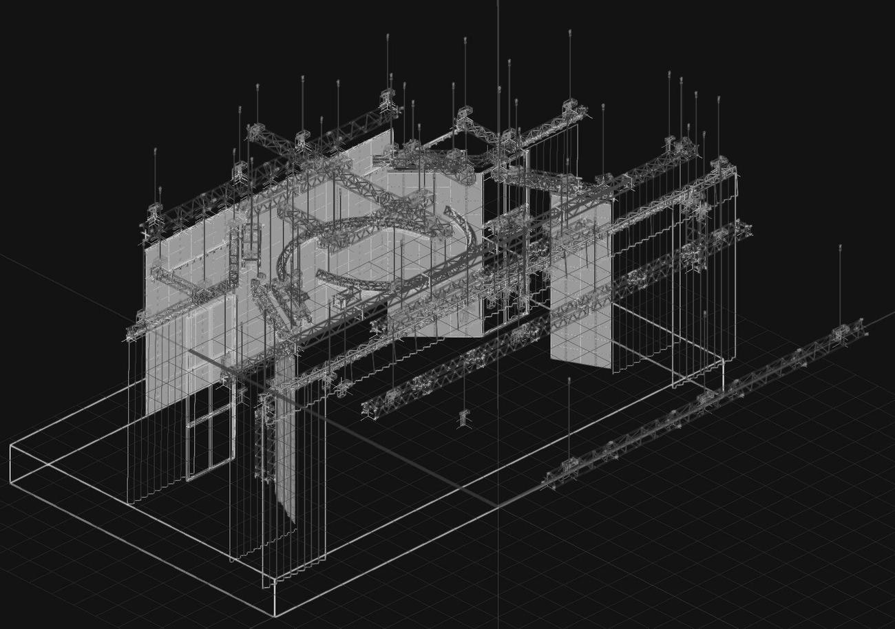 Plan 3D d'un dispositif scénique de tournée — étude technique NOVA LIVE